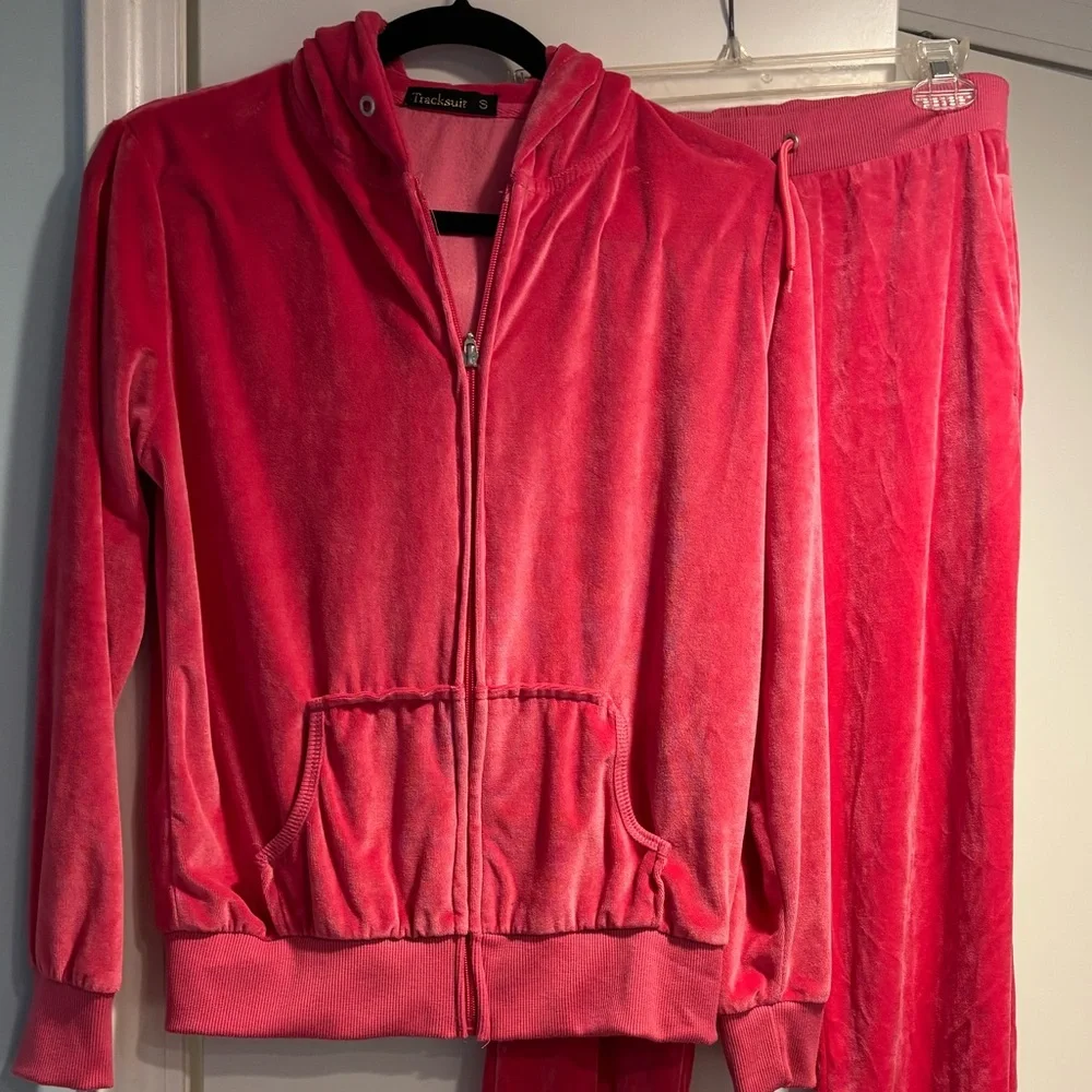 Pink Velour Tracksuit - Picture 2 of 7